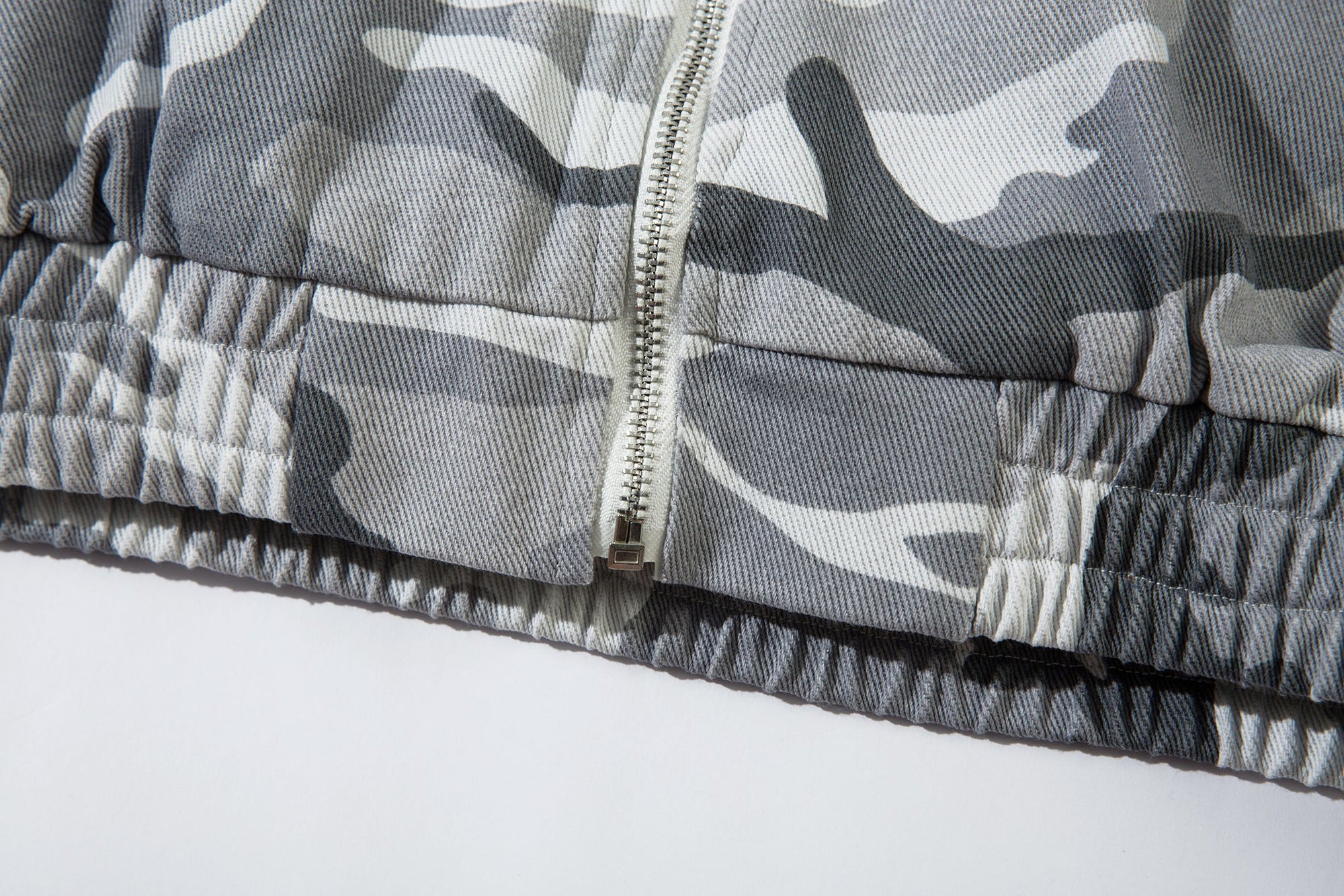 GREY CAMO FUR HOODED JACKET