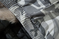 GREY CAMO FUR HOODED JACKET