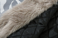 GREY CAMO FUR HOODED JACKET