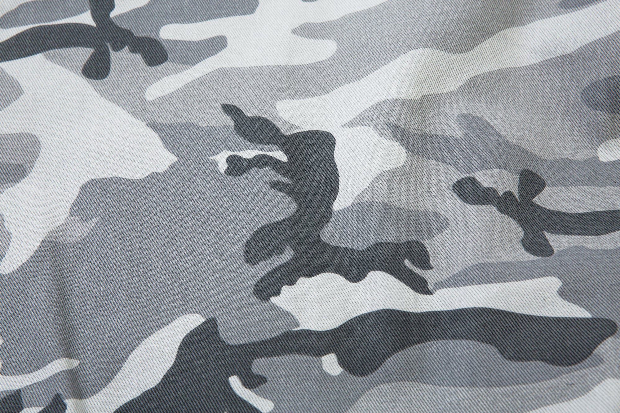 GREY CAMO FUR HOODED JACKET