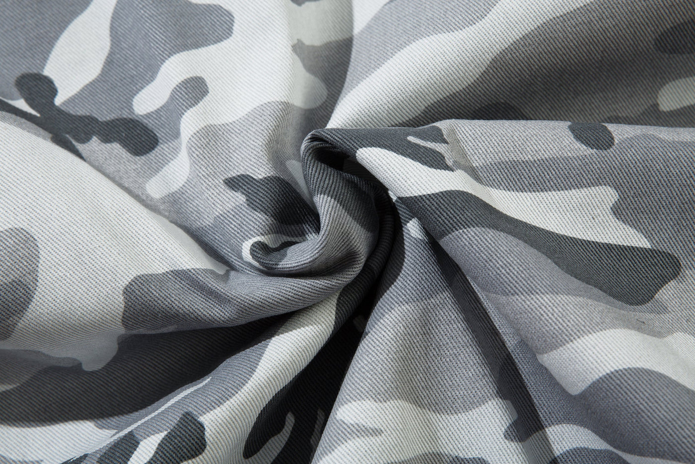 GREY CAMO FUR HOODED JACKET