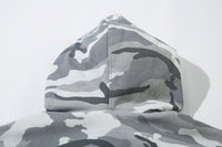 GREY CAMO FUR HOODED JACKET