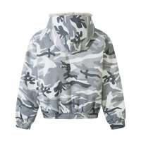 GREY CAMO FUR HOODED JACKET