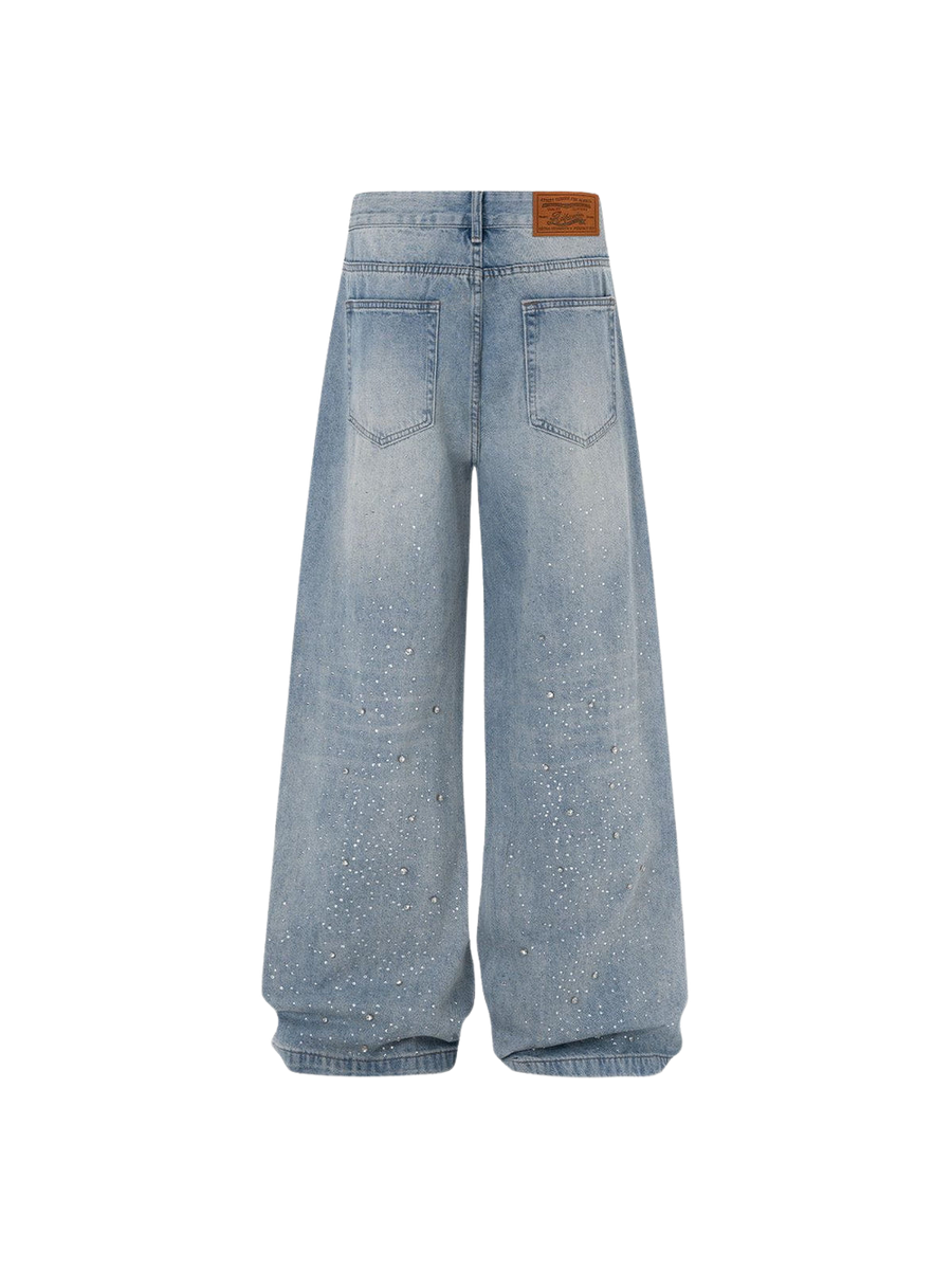 RHINESTONE BAGGY JEANS