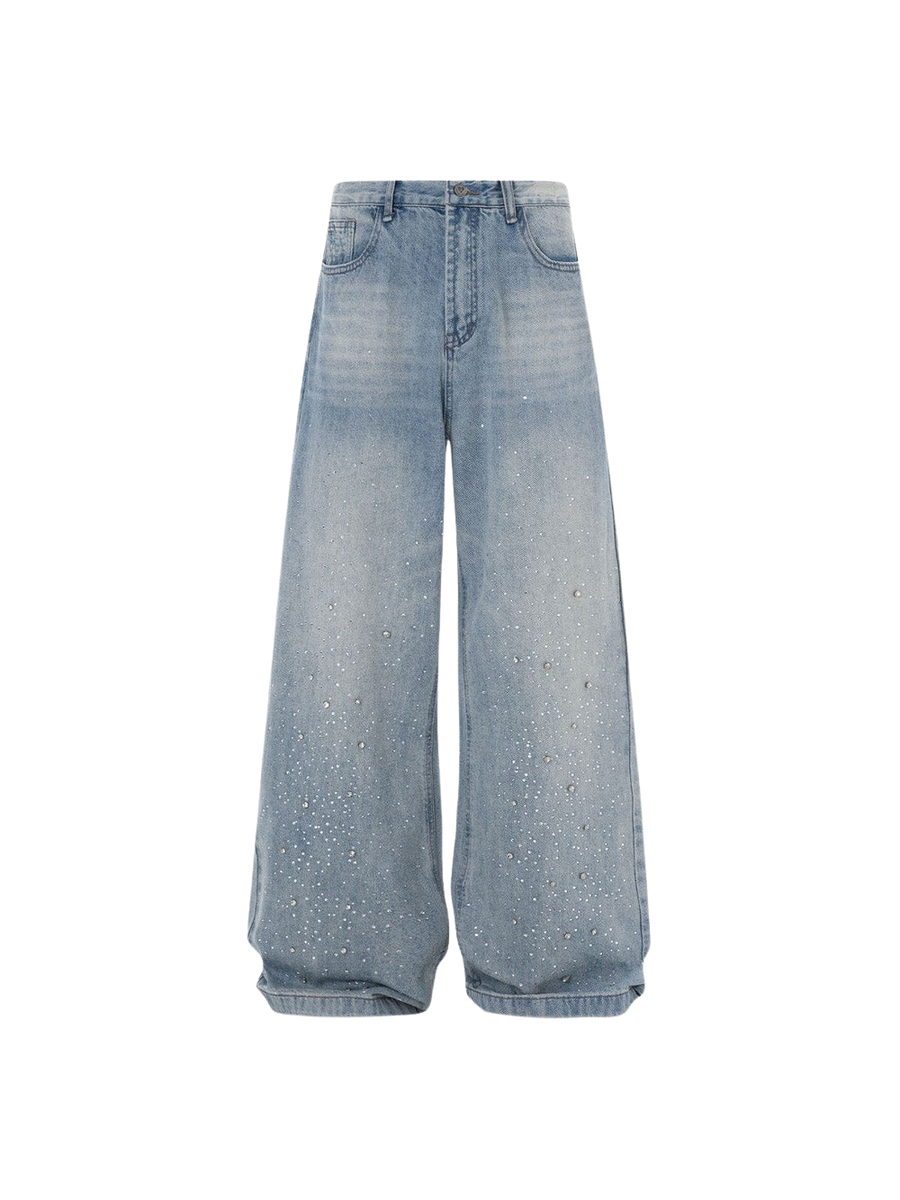 RHINESTONE BAGGY JEANS