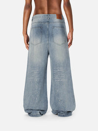 RHINESTONE BAGGY JEANS